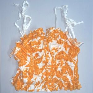 orange and white urban outfitters crop top tank